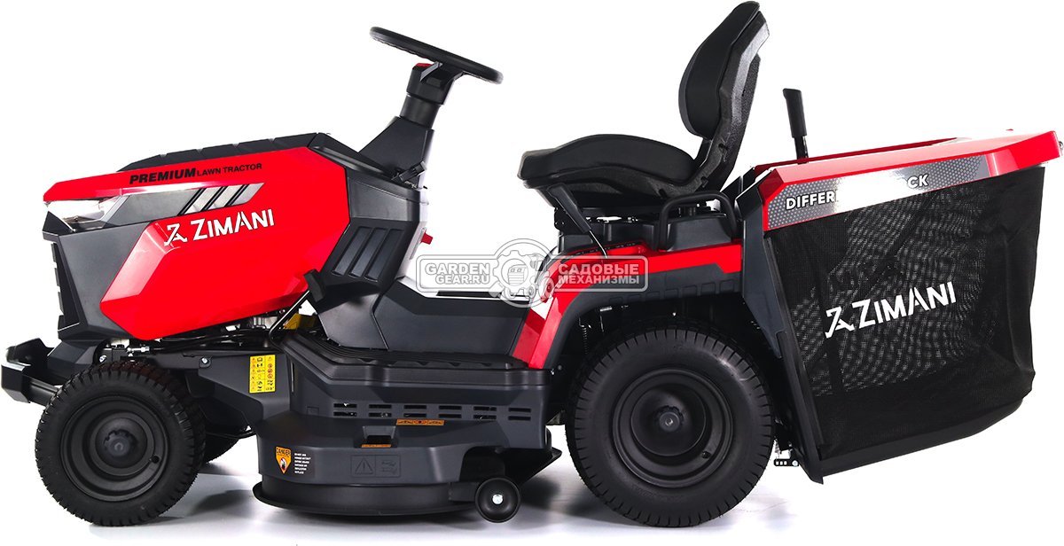 Садовый трактор ZimAni TC107HVD (PRC, Loncin 586 куб.см., гидростатика, дифференциал, травосб. 320 л, шир. кошения 107 см, LED панель, 195 кг)