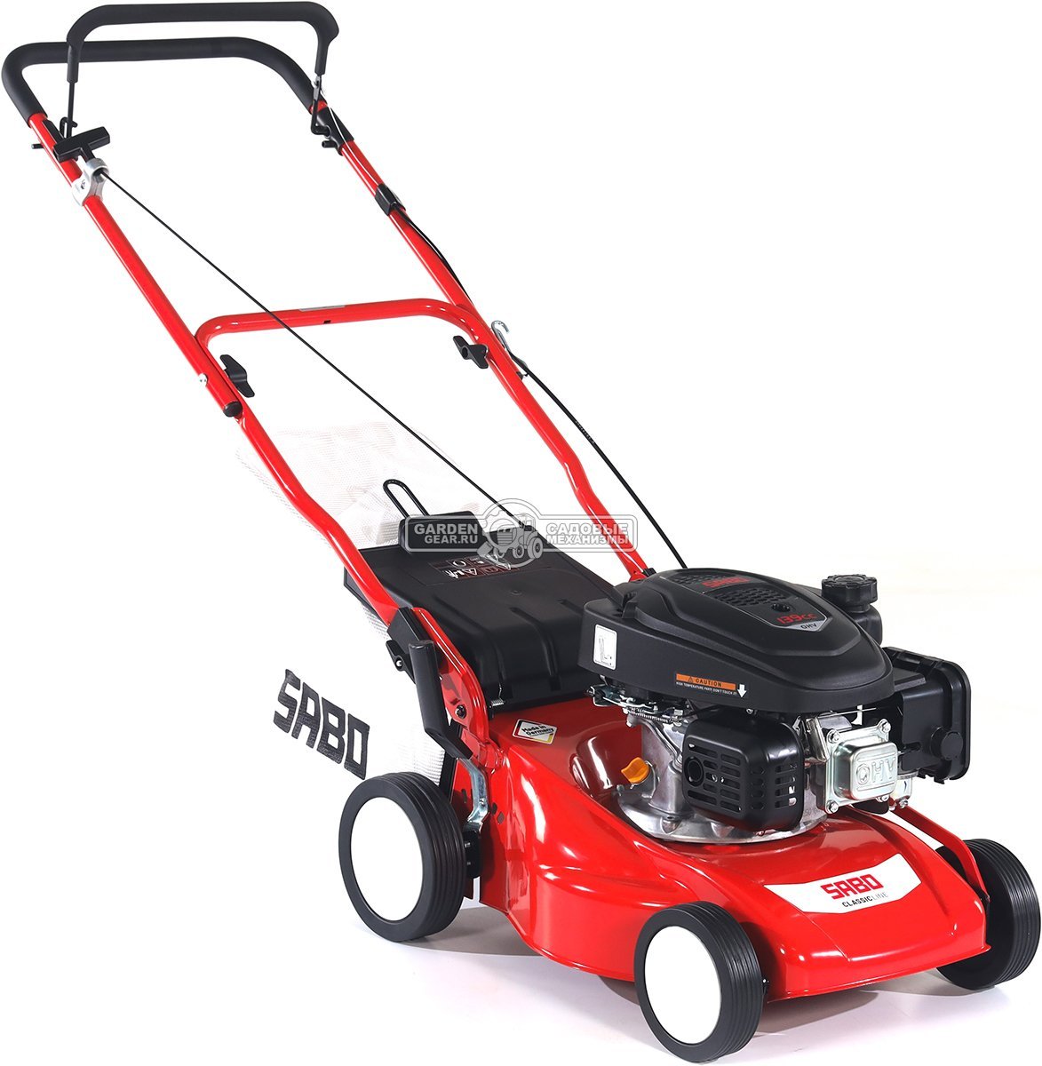 Газонокосилка бензиновая SABO 40-CLASSIC несамоходная (GER, 40 см., Sabo, 139 куб.см., сталь, травосборник 40 л., 24 кг.)