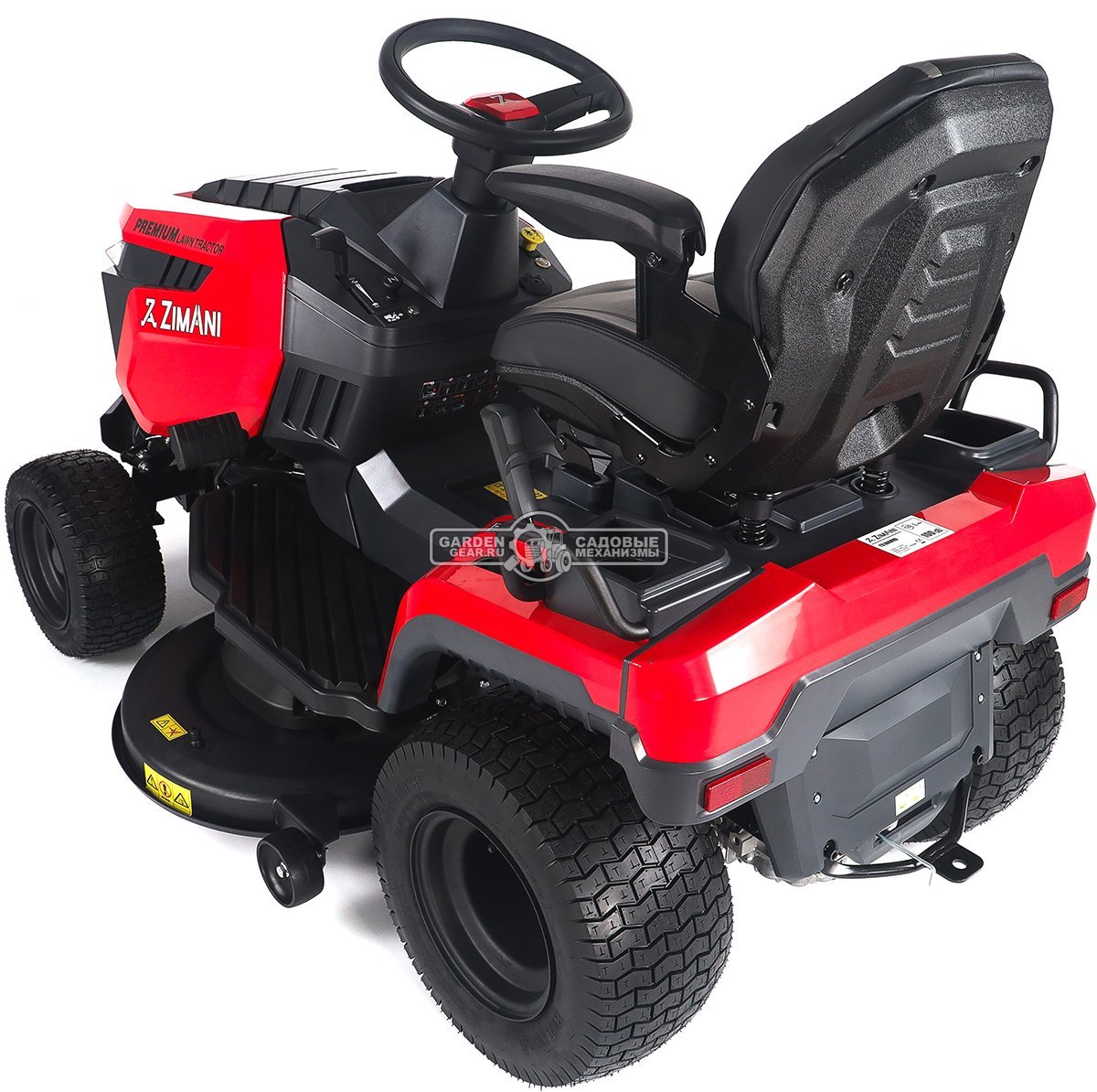 Садовый трактор ZimAni TS108HVD MY2025 (PRC, Loncin 586 куб.см., гидростатика, дифференциал, боковой выброс, шир. кошения 108 см, LED панель, 175 кг)