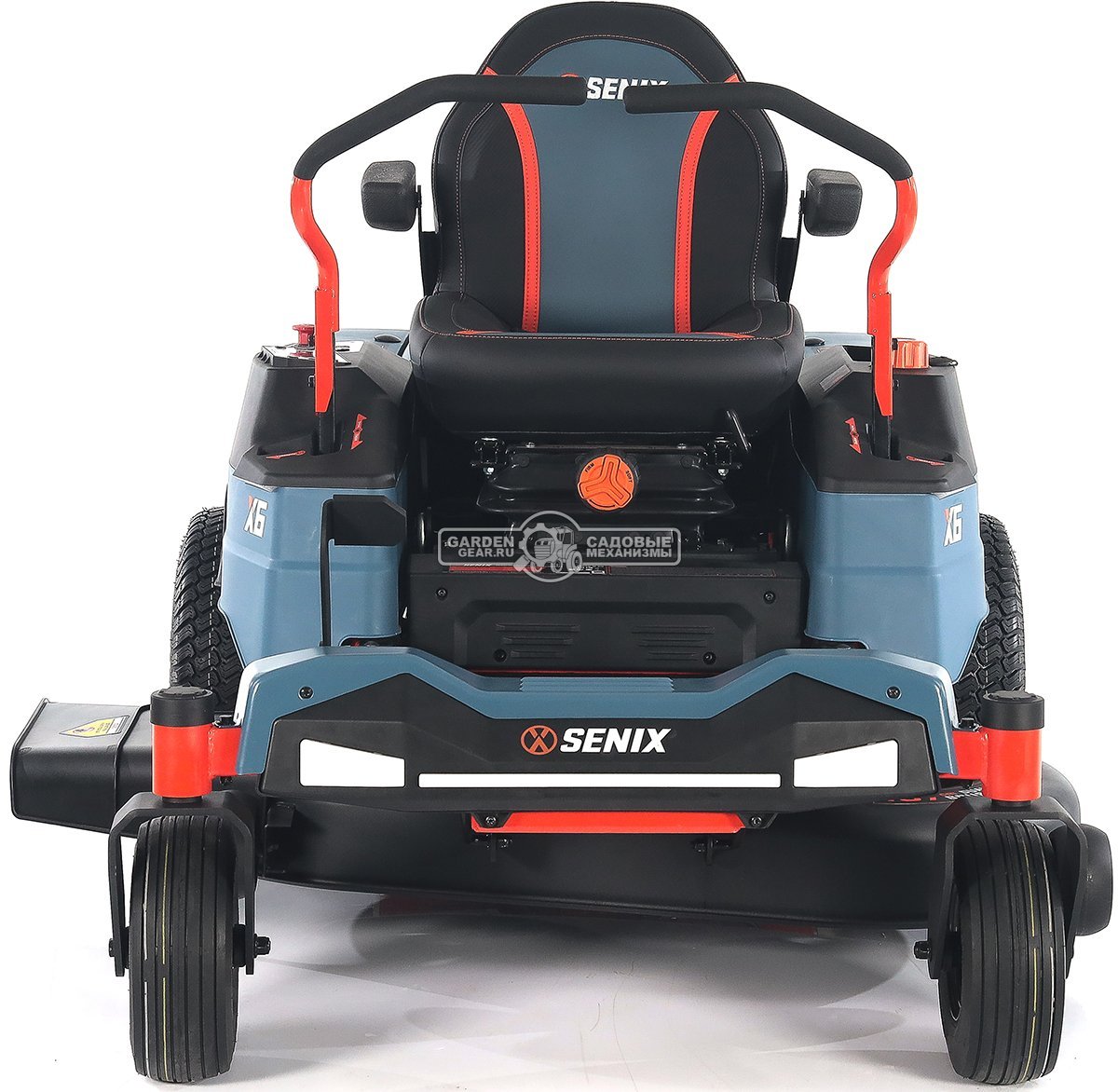 Садовый райдер Senix ZTRX6-M-EU аккумуляторный с 4 АКБ 12 А/ч и ЗУ с нулевым радиусом разворота (PRC, BL 60В, 107 см, 6 слотов для АКБ, LED, 200 кг)