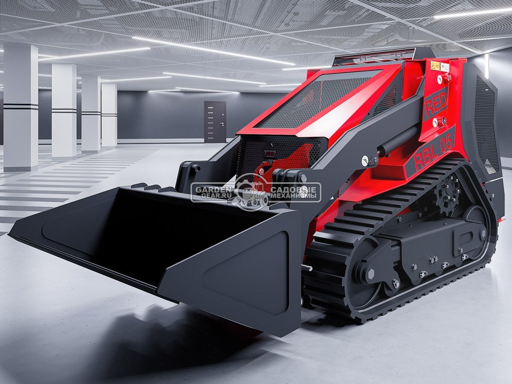 Мини-погрузчик гусеничный RED RBL-05 с платформой оператора Lifan 29 л.с., грузоподъемность до 700 кг., ковш 300 л., 1200 кг.