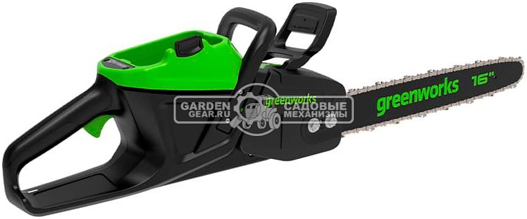 Пила аккумуляторная цепная GreenWorks GD60CS25 16" c АКБ 4 А/ч и ЗУ (PRC, BL 60В, 3/8"-1.3-56E, 4.7 кг)