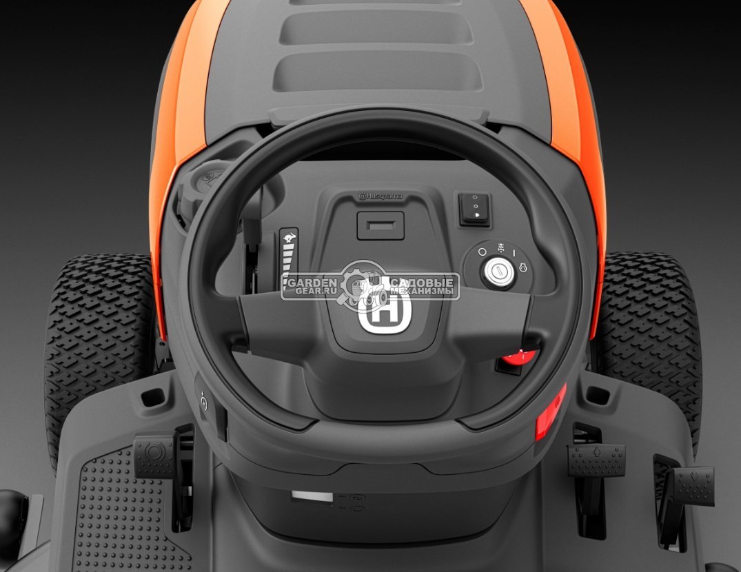 Садовый трактор Husqvarna TC 215T (USA, Husqvarna HV 586AE, 586 куб.см., гидростатика, травосборник 300 л., ширина кошения 97 см., 259 кг)