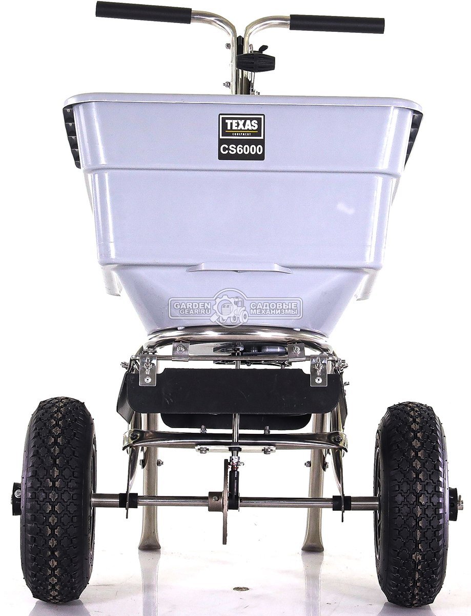 Тележка - разбрасыватель для удобрений, песка и реагентов Texas CS6000 (PRC, пластиковый корпус, пневмоколеса 12", ёмкость 58 л., 15.5 кг)