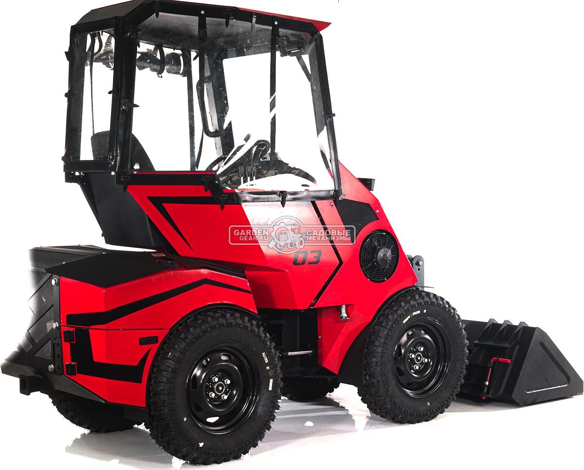 Мини-погрузчик шарнирно сочленённый RED RBF-03 тент + отопитель + джойстик Zongshen GB750EFI 30 л.с., грузоподъемность до 700 кг, ковш 150 л, 1270 кг.