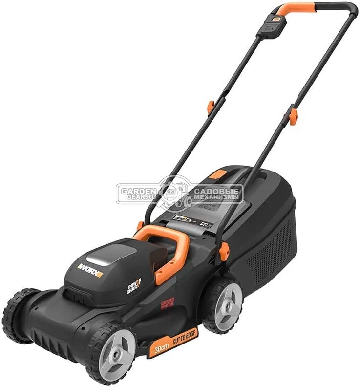 Газонокосилка аккумуляторная Worx WG730E с АКБ 4 А/ч и ЗУ (PRC, 20В, 30 см, пластик, 30 л, 9.7 кг)
