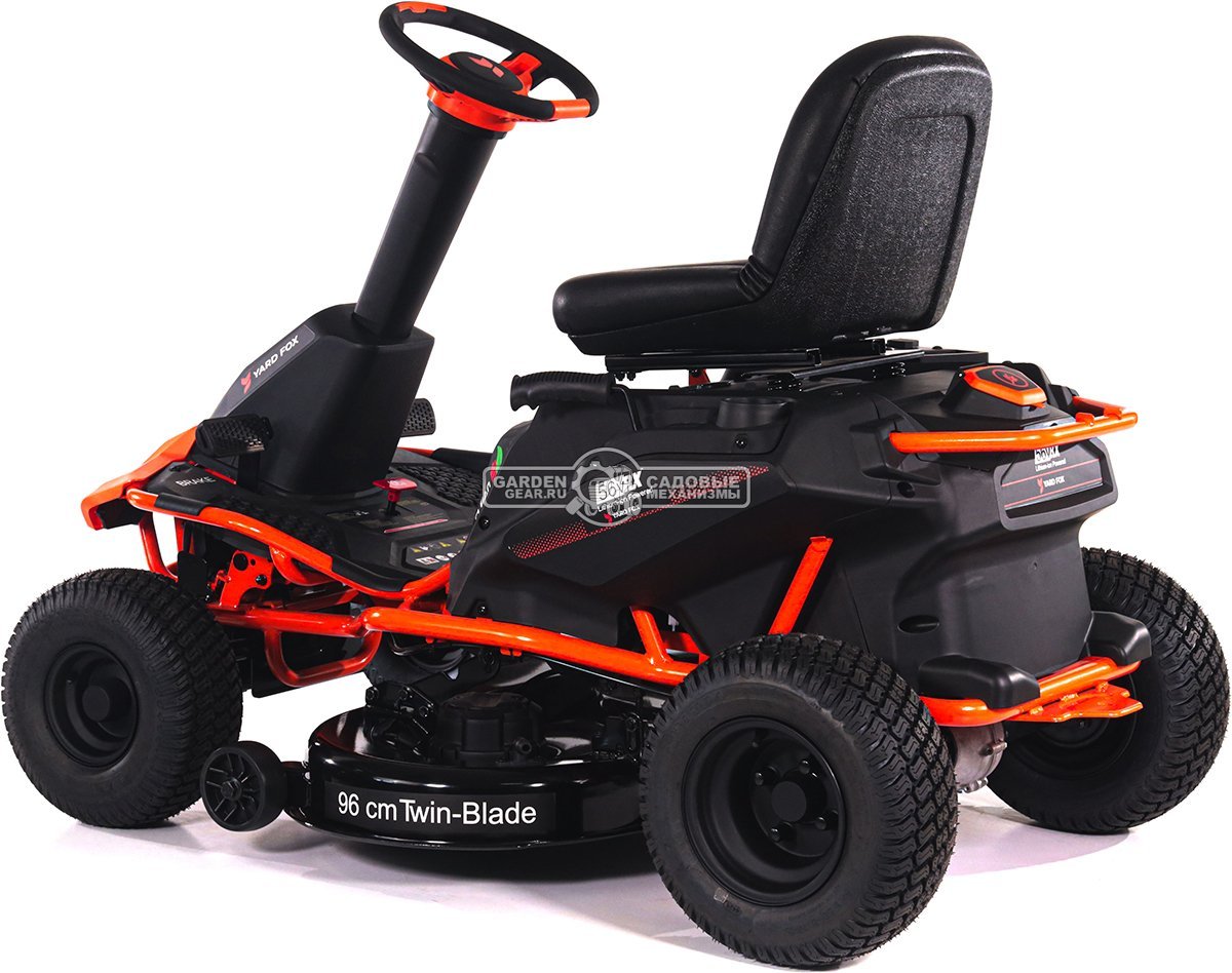 Садовый минирайдер Yard Fox T 96 SB аккумуляторный (PRC, 56В, 50 Ач LFP/Li-ion, 96 см, LED фара, мульчирование, 210 кг)