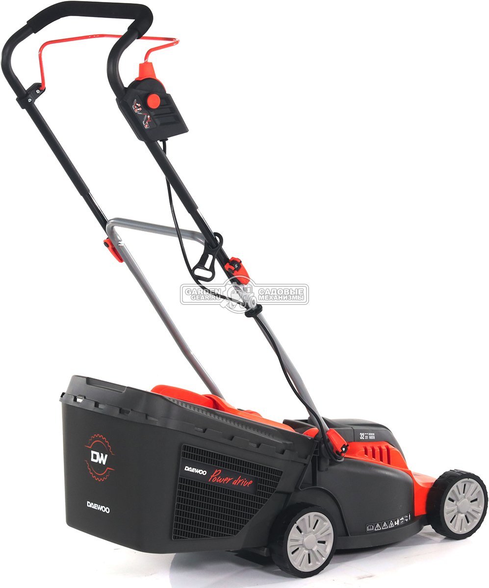 Газонокосилка электрическая Daewoo DLM 1250E (PRC, 1250 Вт., 32 см., пластик, 35 л., 7,1 кг.)