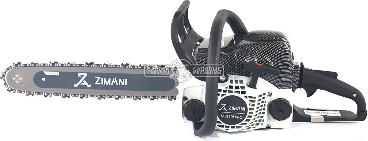 Бензопила ZimAni MS 180E Pro 16" (PRC, 31.8 куб.см., 1.5 кВт/2.0 л.с., 3/8", 1.3 мм, 55E, корпус Carbon Fiber, Walbro Carburetor, 4.2 кг)