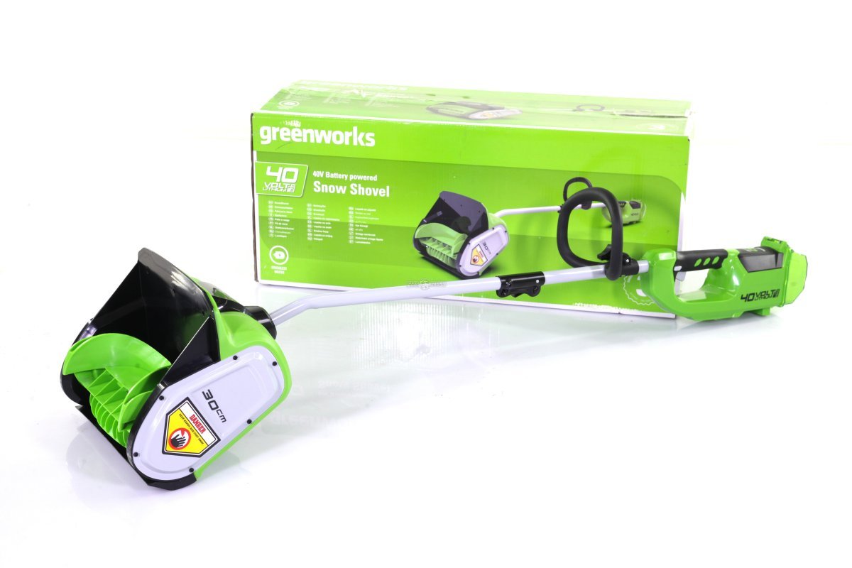 Снегоуборщик аккумуляторный / лопата GreenWorks GD40SS30 с АКБ 2 А/ч и ЗУ (PRC, BL 40В, ширина 30 см, 7 кг)