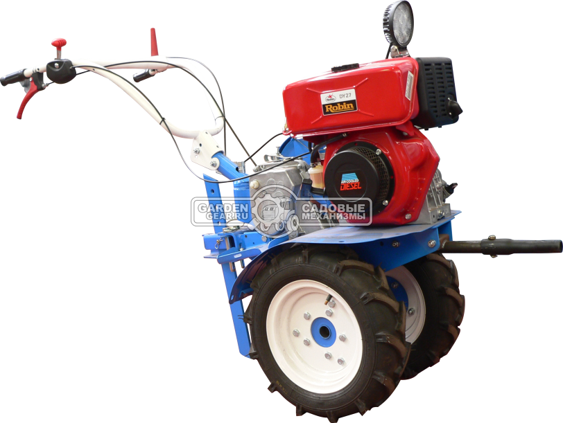 Мотоблок Нева МБ23-СД27Ф с фарой (RUS, колеса 4.50х10, Subaru 265 см3., 5.5 л.с., диффер., 85 см., 4 вперед/2 назад, шкив, 115 кг)