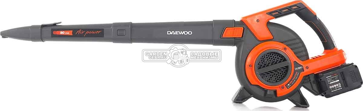 Пылесос - воздуходувка аккумуляторная Daewoo DABL 9042Li без АКБ и ЗУ (PRC, BL 2x21В, 90 м/с, 700 м3/ч, 45 л, 4.9 кг)