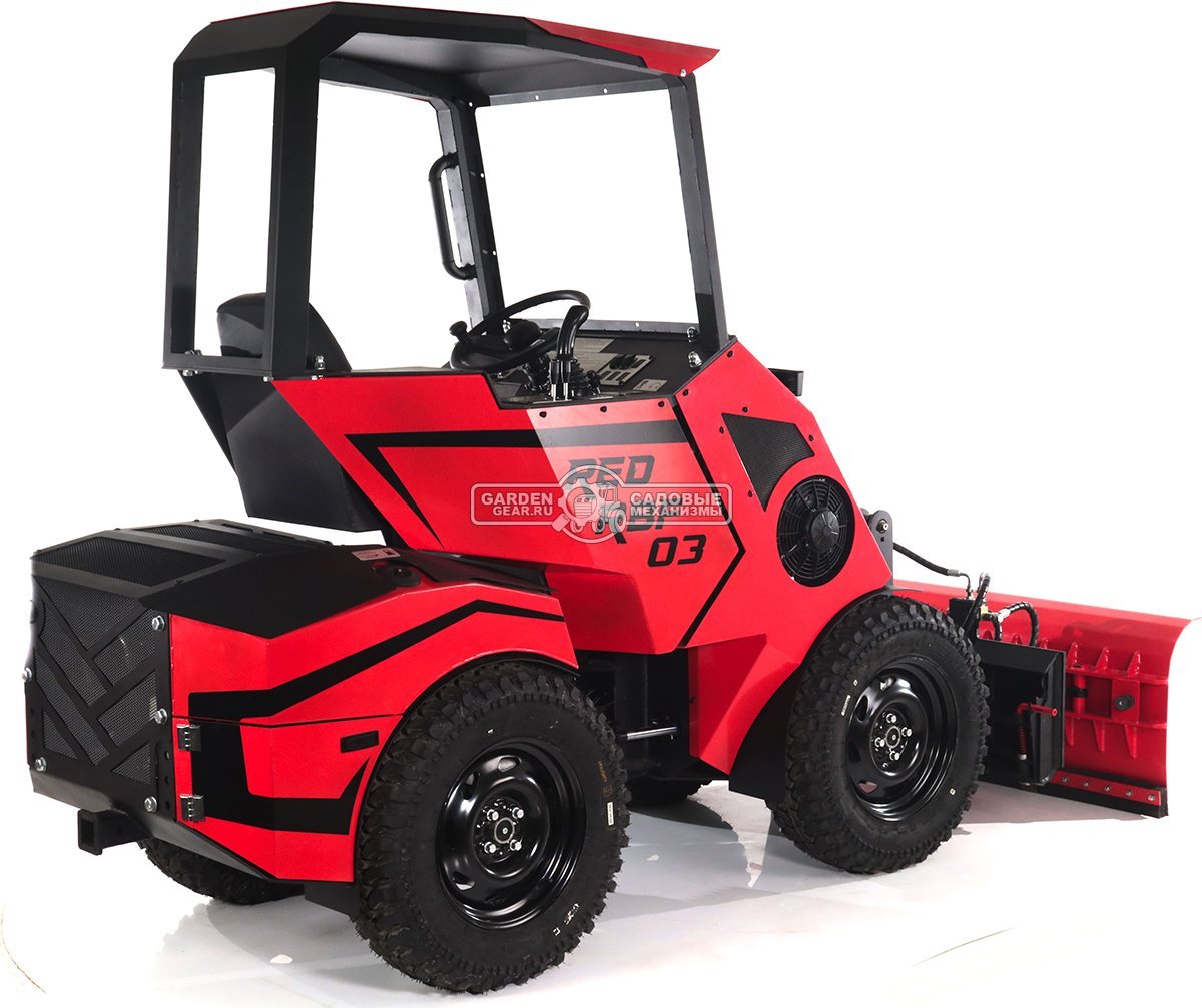 Мини-погрузчик шарнирно сочленённый RED RBF-03 + бульдозерный отвал (Zongshen GB750EFI 30 л.с., грузоподъемность до 700 кг., ковш 150 л., 1270 кг.)