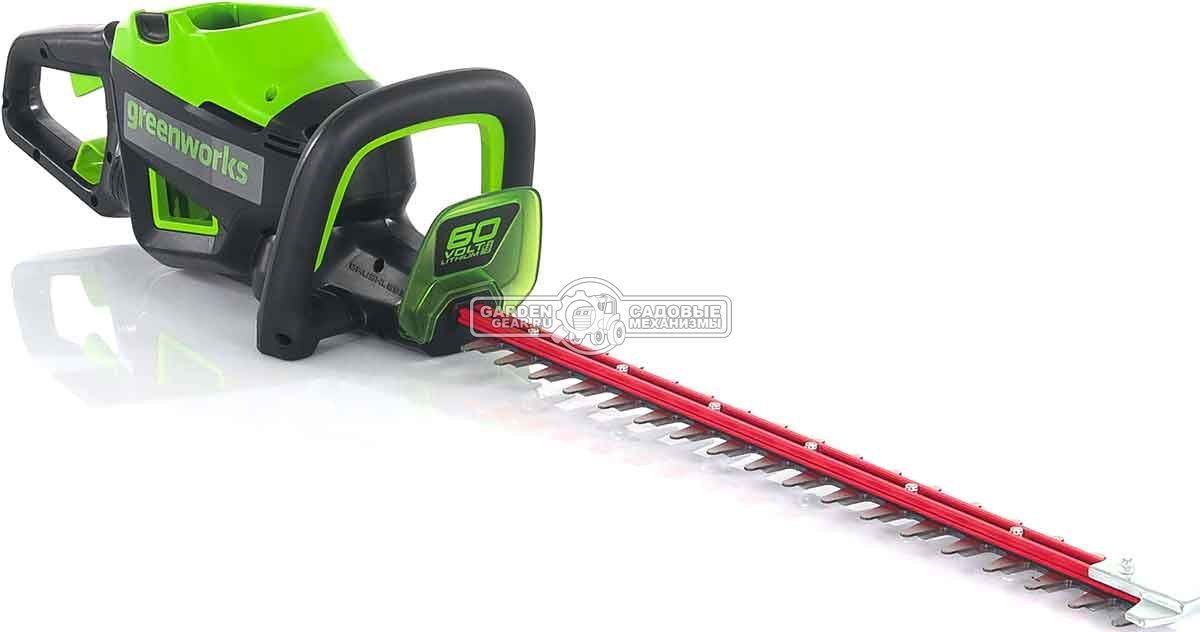 Кусторез аккумуляторный GreenWorks GD60HT66 без АКБ и ЗУ (PRC, BL 60В, 66 см, ветки до 28 мм, 3.2 кг)