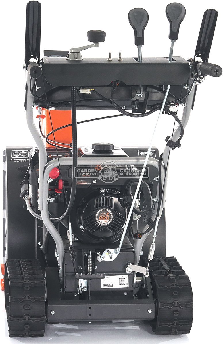 Снегоуборщик Daewoo S 8060 гусеничный (PRC, 61 см., Daewoo, 220 куб.см., эл/стартер 21В, фара, скорости 6/2, подогрев рукояток, 83 кг.)