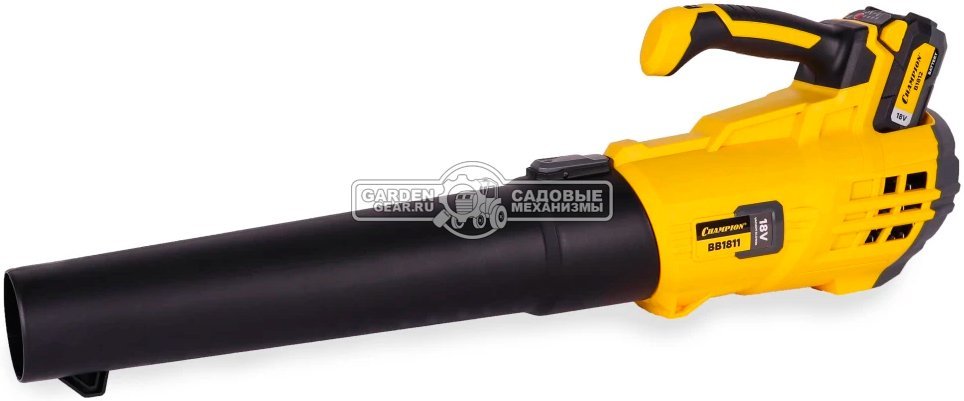 Воздуходувка аккумуляторная Champion BB1811 с АКБ 2 А/ч и ЗУ (PRC, Li-ion 18В, 4 А/ч, 38 м/с, 594 м3/ч, 1.9 кг)