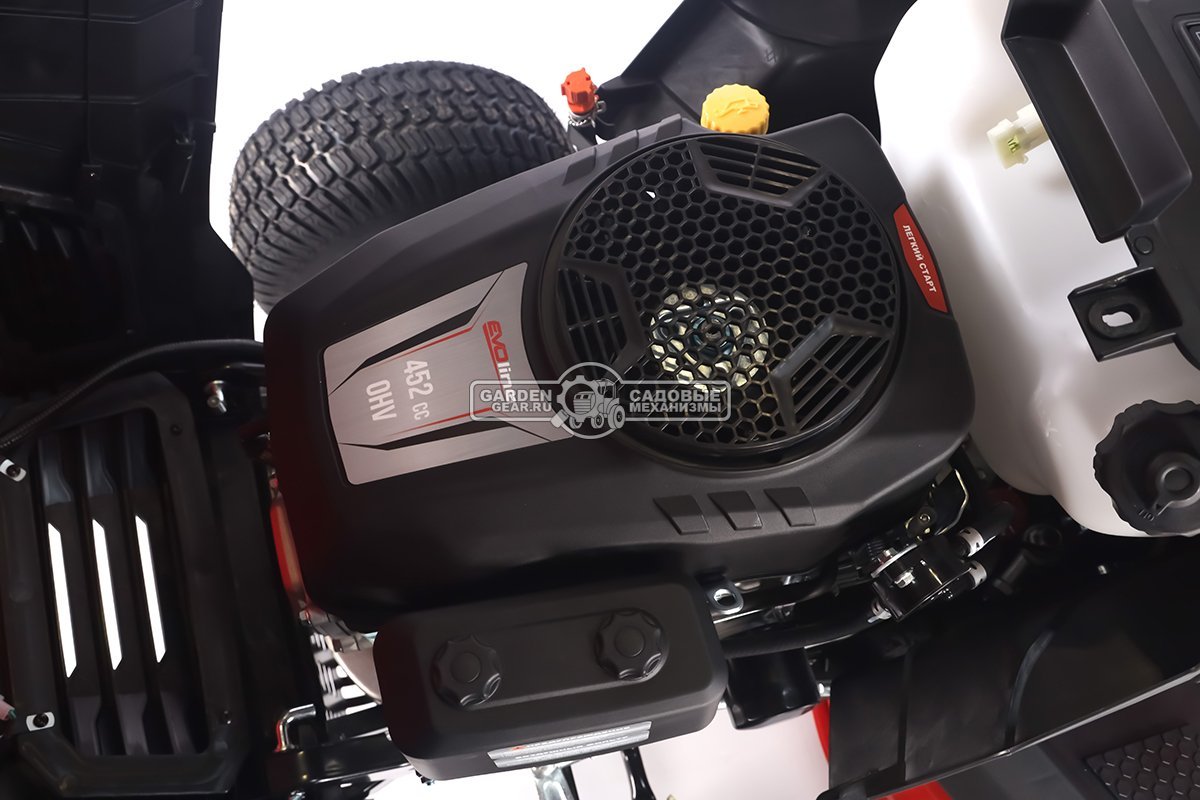Садовый трактор Evoline TRG 98 CH (PRC, Loncin 452 куб.см., гидростатика, ширина кошения 96 см, травосборник 245 л, 200 кг.)