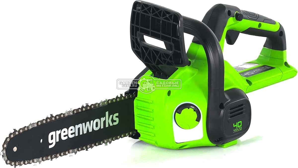 Пила аккумуляторная цепная GreenWorks G40CS30II 12" c АКБ 4 А/ч и ЗУ (PRC, 40В, 3/8"-1.1-52E, 2.74 кг)
