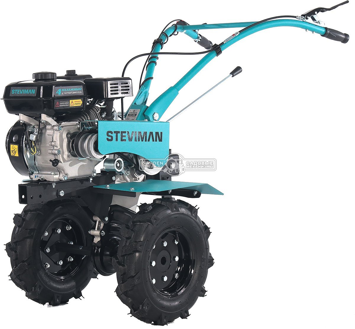Мотоблок Steviman MT-100 (RUS, колеса 4,00х8, EST 212 см3, 85 см, 2 вперед/1 назад, шкив, 70 кг)