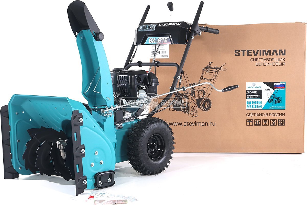 Снегоуборщик Steviman SX-61E (RUS, 61 см, Korona 212 см3, эл/стартер 220В, фара, скорости 6/2, 85 кг)
