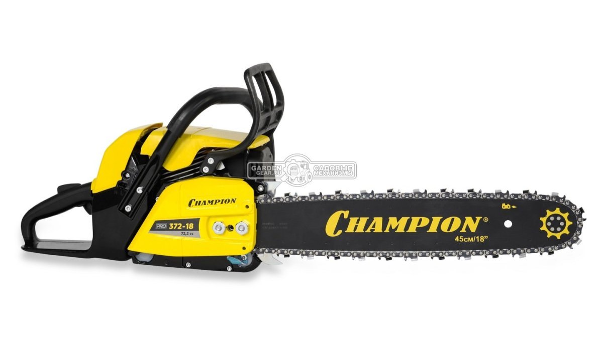 Бензопила Champion 372 18&quot; Pro (PRC, 72,2 см3, 3,6 кВт/4,9 л.с., 3/8&quot;, 1,6 мм., 66E, декомпрессор, 6,6 кг.)