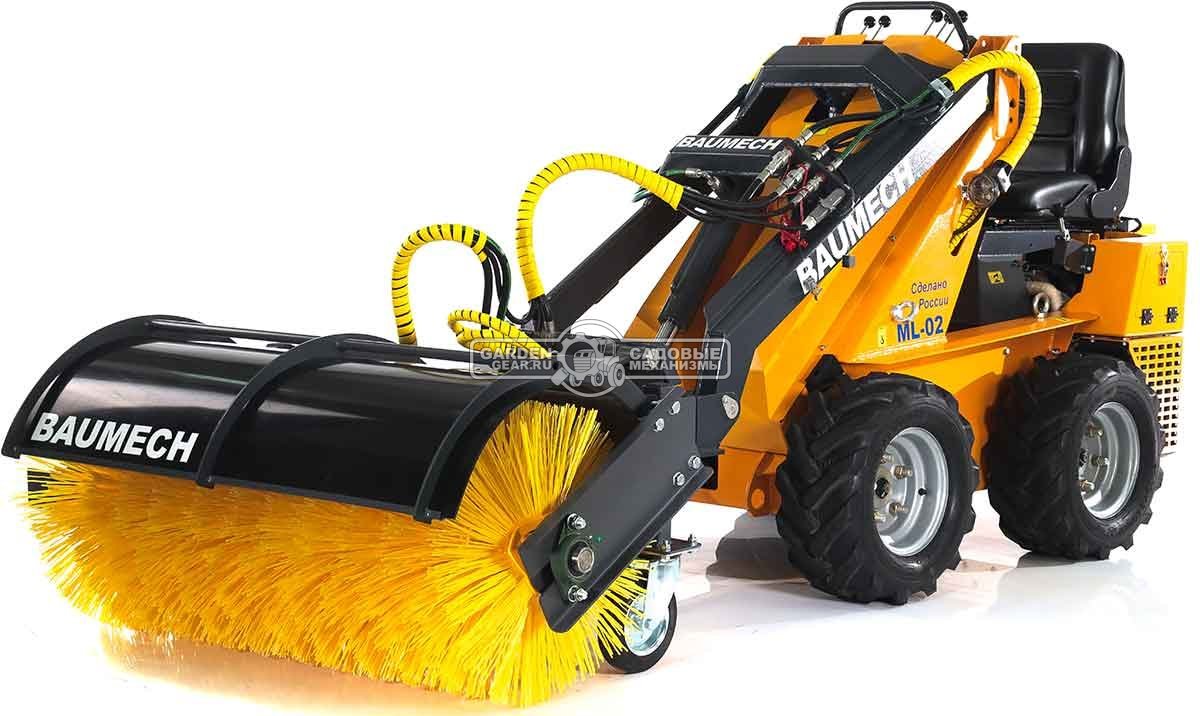 Универсальная машина мини-погрузчик Baumech ML-02 Pro + гидравлическая щётка 115 см., с двигателем Zongshen GB750 EFI V-Twin инжектор