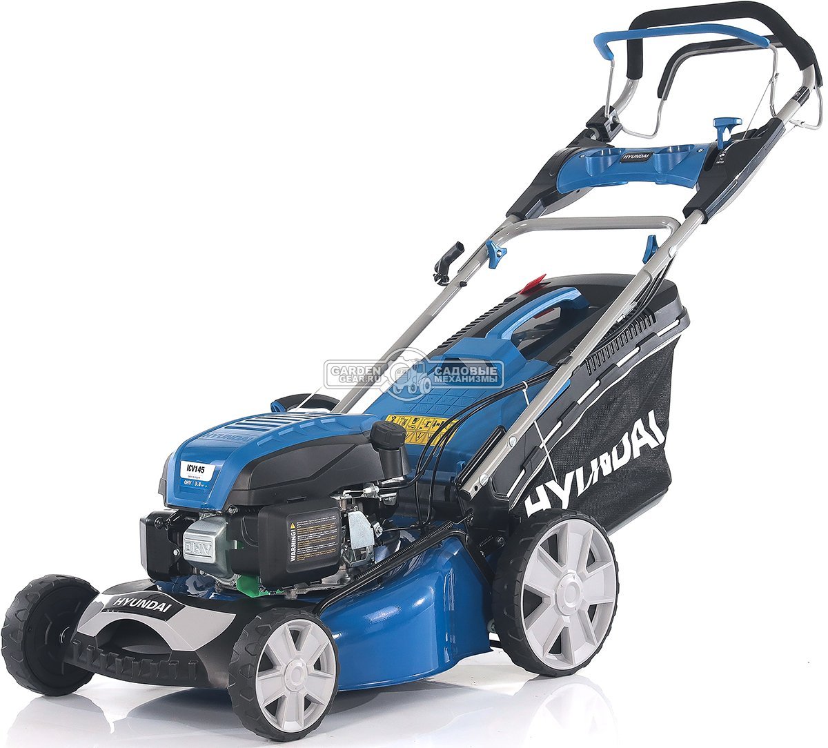 Газонокосилка бензиновая Hyundai L 4610S (PRC, 46 см, Hyundai, 145 см3, 65 л, сталь, 3 в 1, 33.8 кг)