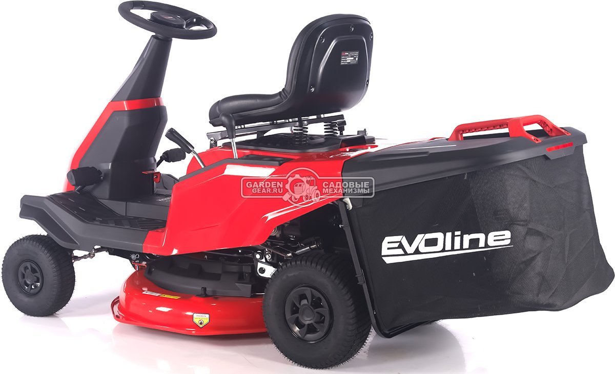 Садовый минирайдер Evoline TRG 66 CV (PRC, EVOline, 224 куб.см., вариатор CVT, травосборник 150 л, ширина кошения 66 см, 3 в 1, 130 кг)