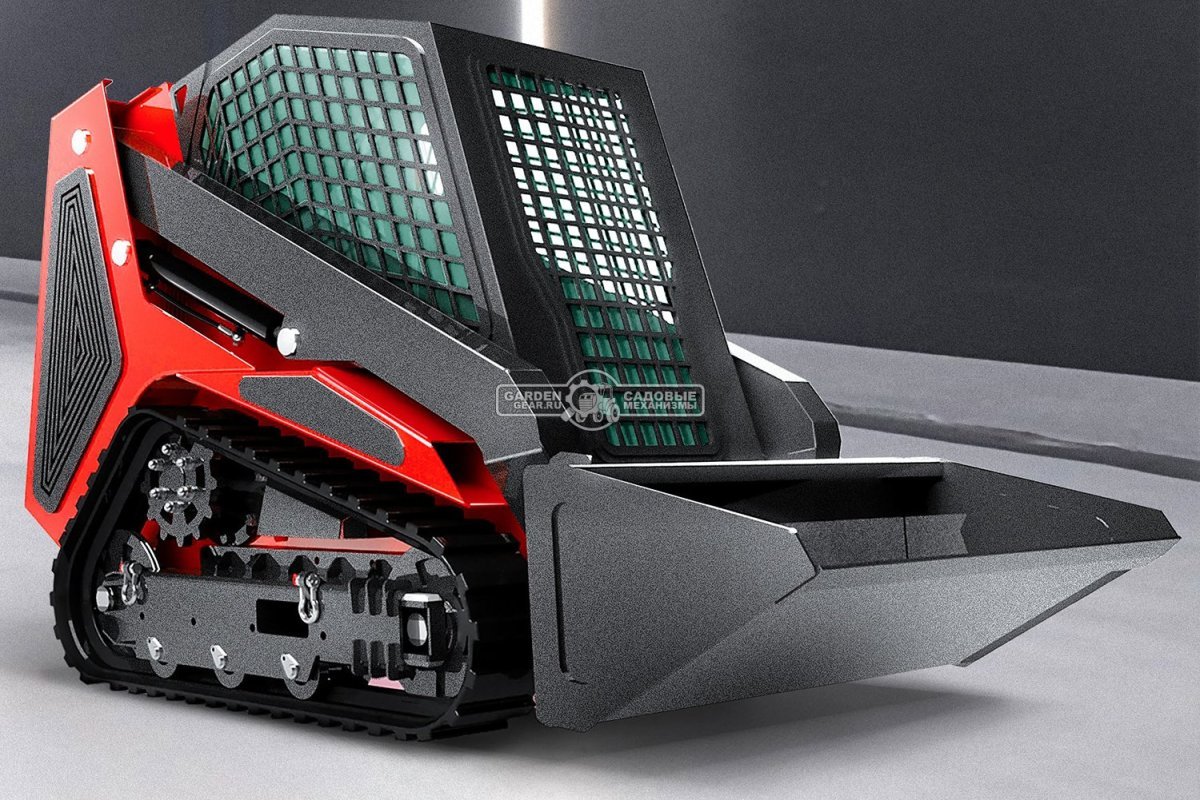 Мини-погрузчик гусеничный RED RBS-09 с закрытой кабиной Zongshen GB750EFI 30 л.с., грузоподъемность до 1000 кг., ковш 200 л., 1600 кг.