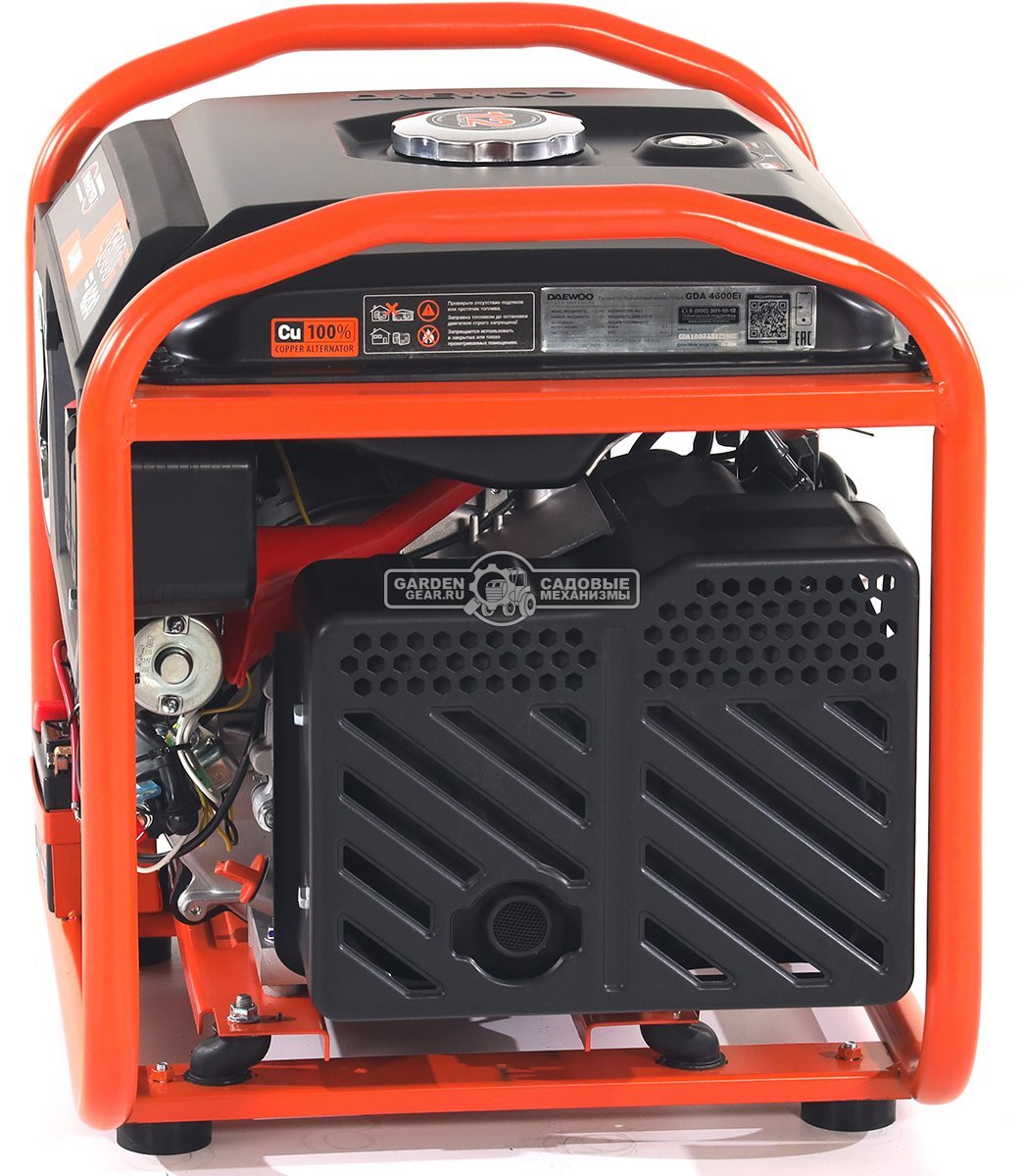 Бензиновый генератор инверторный Daewoo GDA 4600Ei с электрозапуском (PRC, Daewoo, 236 см3, 4,2/4,6 кВт, 12 л, рама, 35 кг)