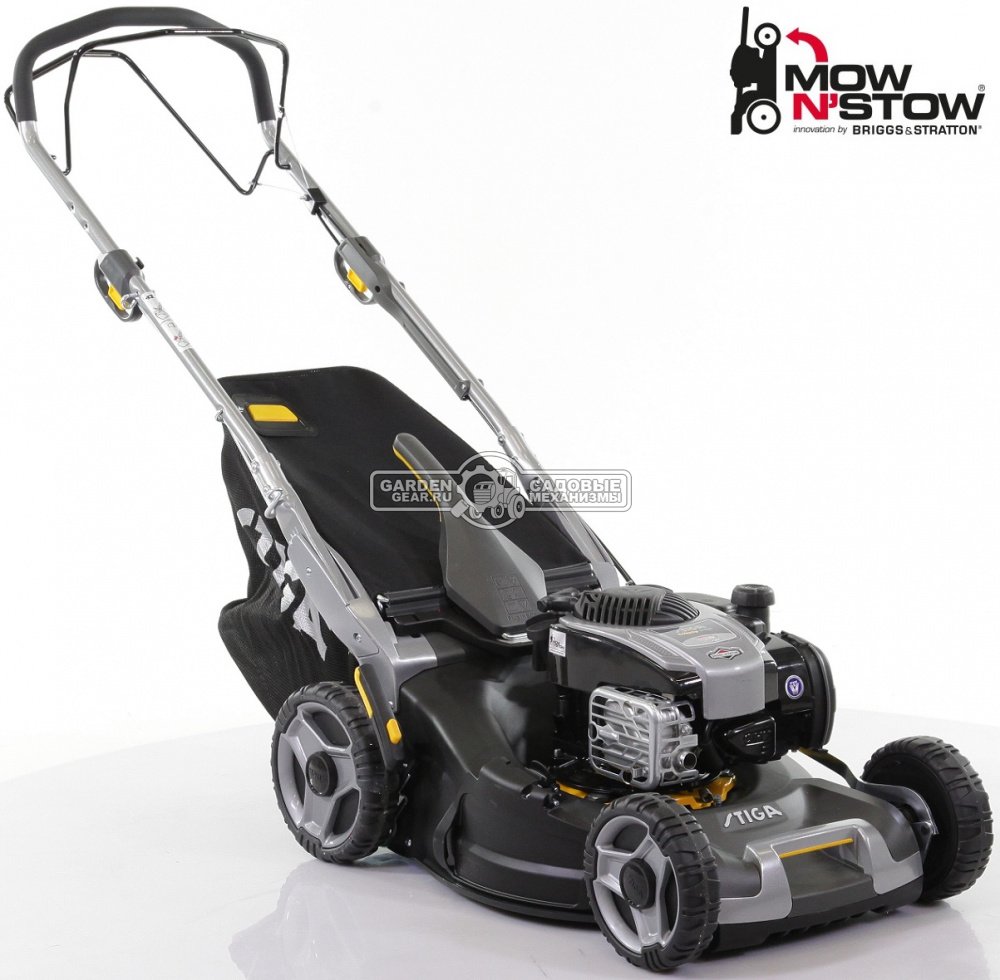 Газонокосилка бензиновая Stiga Twinclip 50 SQ B (SVK, 48 см., B&S 625 EXi Mow&Stow, 150 куб.см., оцинк.сталь, 70 л., 4 в 1, 41 кг.)