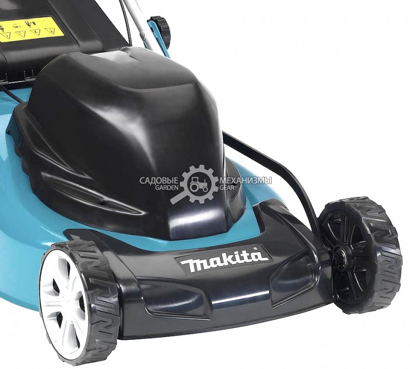 Газонокосилка электрическая Makita ELM4613 самоходная (PRC, 1800 Вт, 46 см, 60 л, сталь, 3 в 1, 31.5 кг)