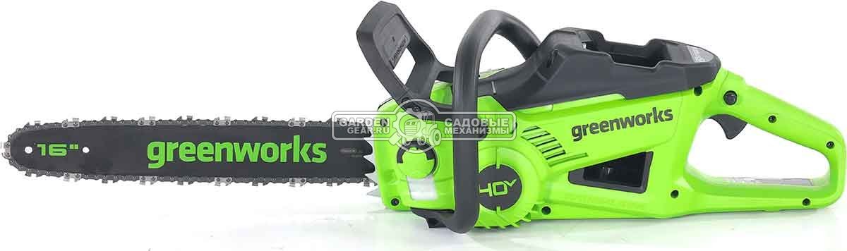 Пила аккумуляторная цепная GreenWorks GD40CS20X 16" без АКБ и ЗУ (PRC, BL 40В, 3/8"-1.1-56E, 4.2 кг)