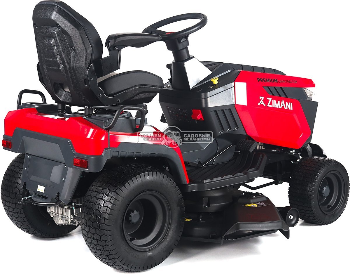Садовый трактор ZimAni TS108HVD MY2025 (PRC, Loncin 586 куб.см., гидростатика, дифференциал, боковой выброс, шир. кошения 108 см, LED панель, 175 кг)