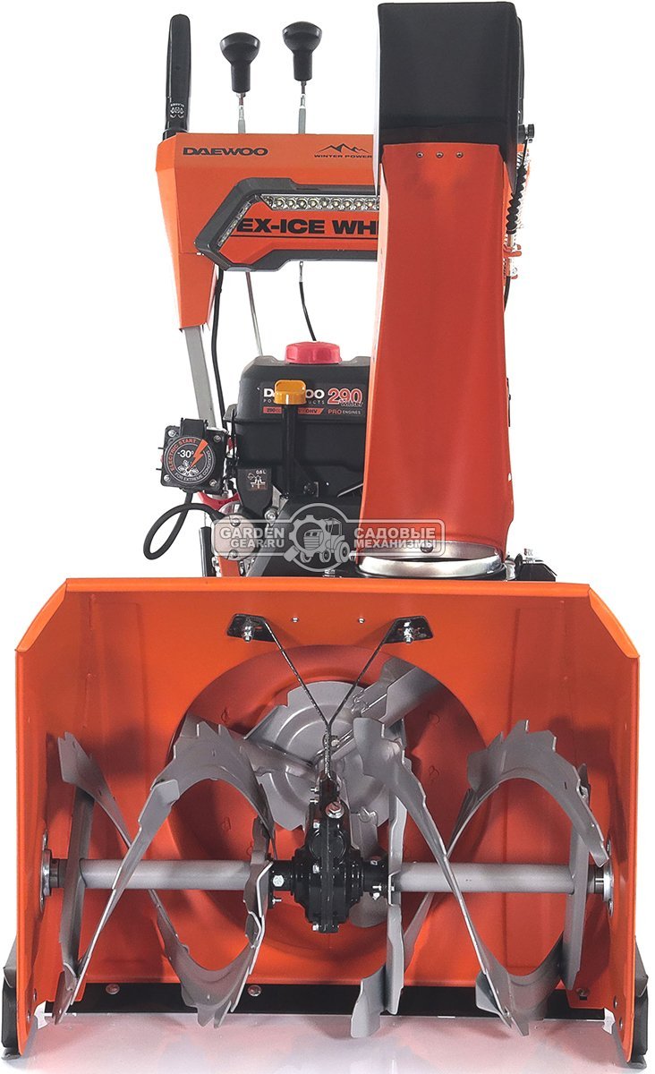 Снегоуборщик Daewoo DAST 8570 (PRC, 67 см., Daewoo, 290 куб.см., эл/стартер 220В, фара, скорости 5/2, колеса EX-ICE, подогрев рукояток, 103 кг.)