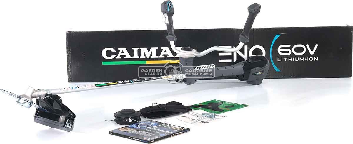 Мотокоса аккумуляторная Caiman ENO BCTXi 3 in 1 без АКБ и ЗУ (RUS, BL 60В, Maxi Connect, T-рукоятка, диск + нож 3T + леска 2.4 мм, 6.0 кг)