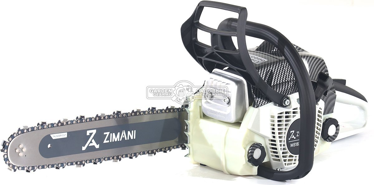 Бензопила ZimAni MS 182 Pro 16" (PRC, 35.8 куб.см., 1.6 кВт/2.2 л.с., 3/8", 1.3 мм, 55E, корпус Carbon Fiber, Walbro Carburetor, 4.6 кг)