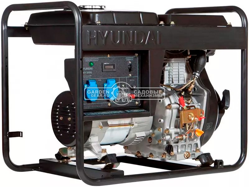 Дизельный генератор Hyundai DHY 5000L (PRC, Hyundai, 406 см3, 4.2/4.6 кВт, 12.5 л, 93 кг)