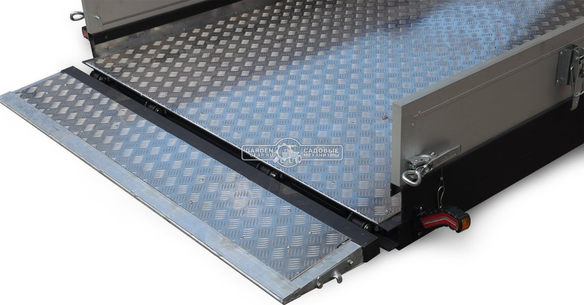 Прицеп с опускающейся платформой на пневмоподвеске Baltic Mechanic Polygon-City PC 750 для перевозки мини-спецтехники, пневмолифт, крышка, 3500x1500