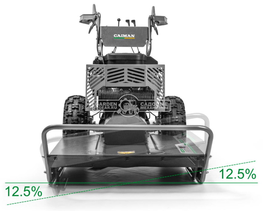 Косилка для высокой травы и кустов Caiman Tuno 220C (RUS, 76 см, Caiman V-Twin, 764 куб.см., дифференциал, 3 вперед / 1 назад, 189 кг.)