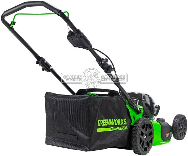 Газонокосилка аккумуляторная GreenWorks GC82HPLM51 с АКБ 5 А/ч и ЗУ (PRC, BL 82В, 51 см, сталь, 2 слота под АКБ,  3 в 1, 60 л, 34.5 кг)
