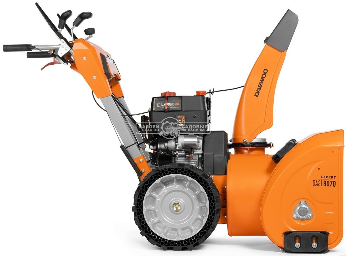 Снегоуборщик Daewoo DAST 9070 (LCT) (PRC, 67 см., Daewoo WXE300, 260 куб.см., запуск от аккумулятора, скорости 5/2, колеса EX-ICE, 114 кг.)
