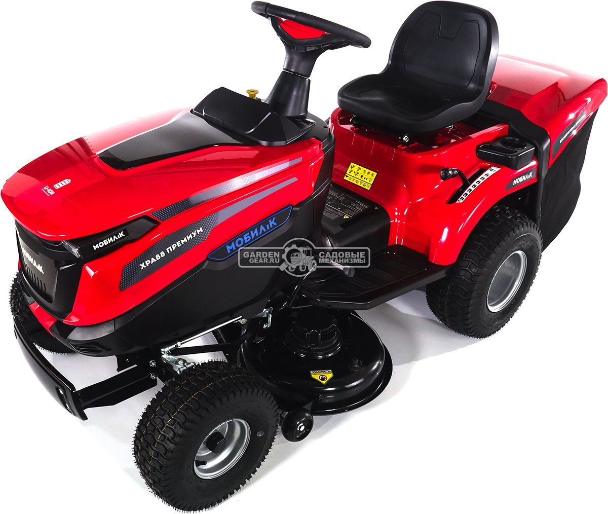 Садовый трактор Мобил К XPA88 аккумуляторный без АКБ (PRC, BL 60В, 88 см, 6 слотов для АКБ + встроенное ЗУ, LED-фара, травосб. 245 л, 155 кг)