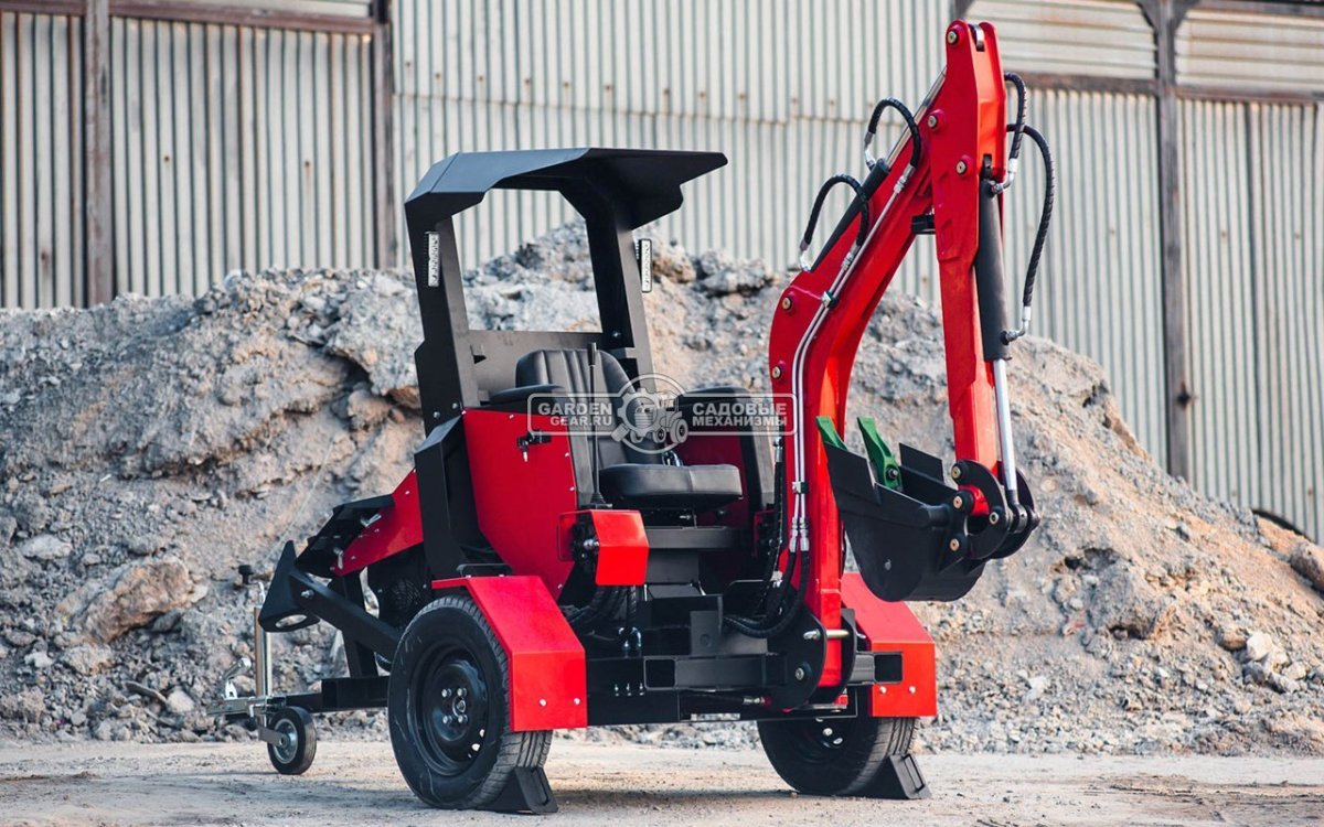 Прицепной экскаватор RED Rhino RBV-08 профессиональная комплектация, Loncin LC2V78FD-2., глубина копания 2,2 м., ковш 250 мм., 750 кг.