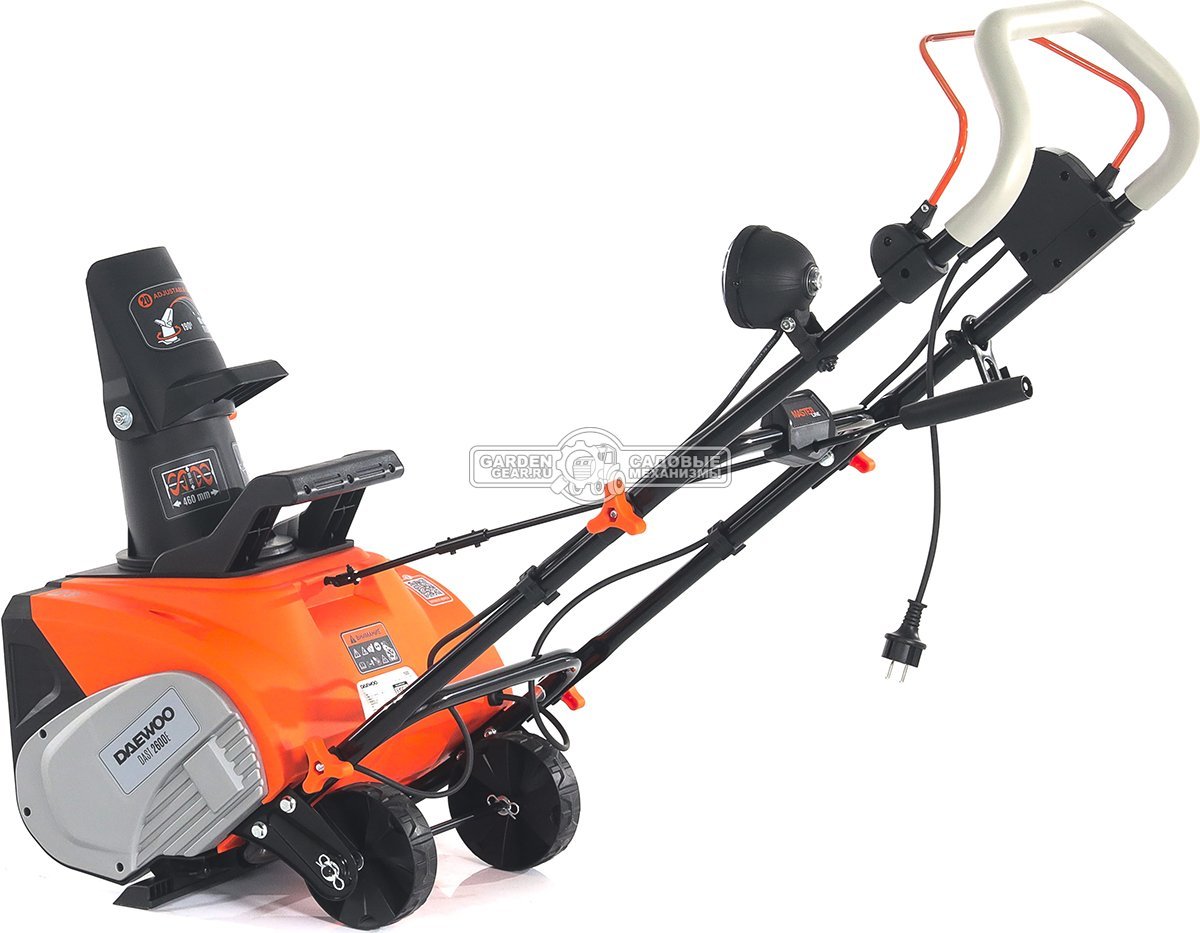 Снегоуборщик электрический Daewoo DAST 2600E (PRC, 46 см., 2600 Вт., LED фара, 15,5 кг.)