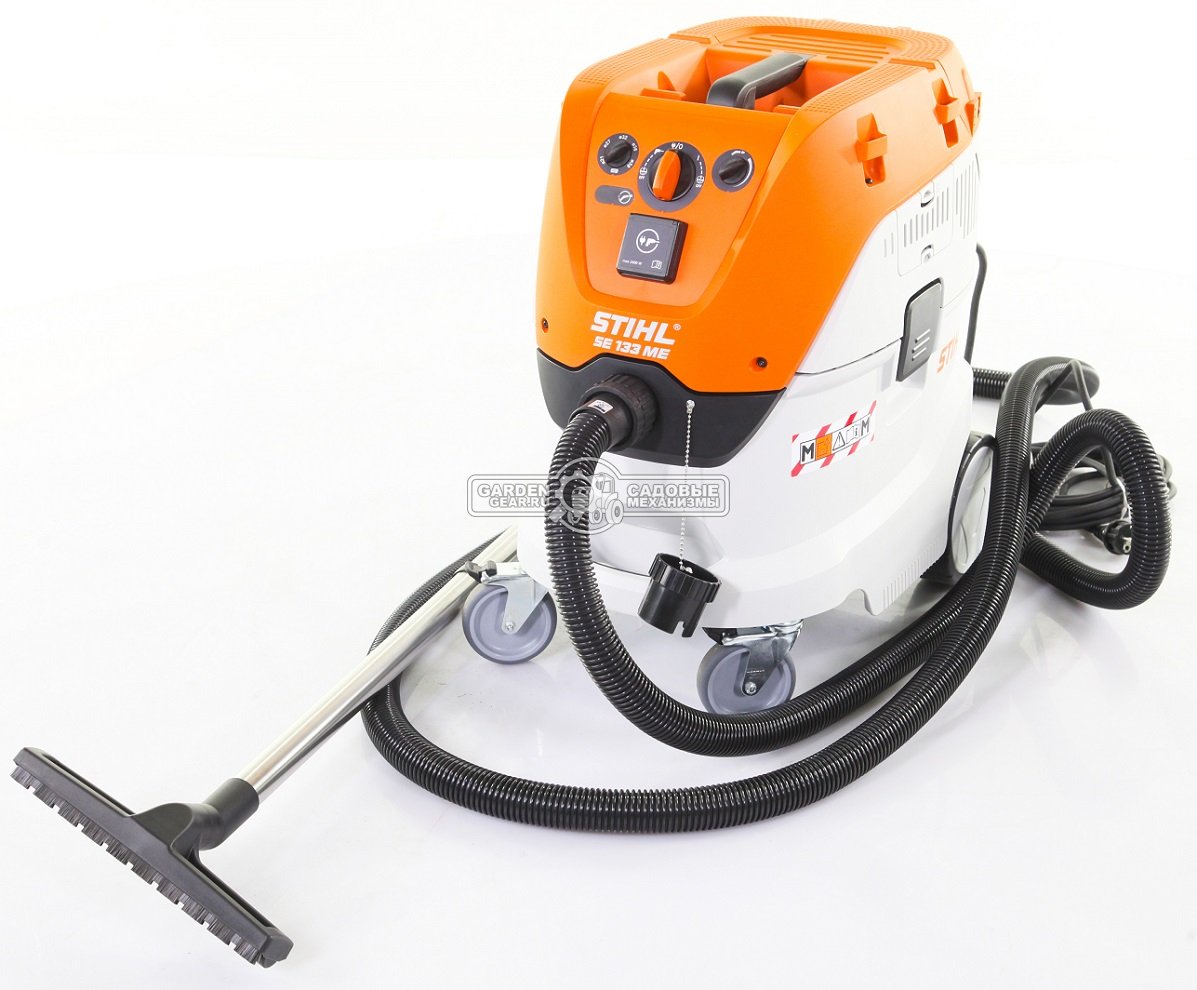 Пылесос Stihl SE 133 ME (HUN, 1,4 кВт., 250 мБар., 42 л., шланг 5 м., розетка для электроинструмента, 16 кг.)