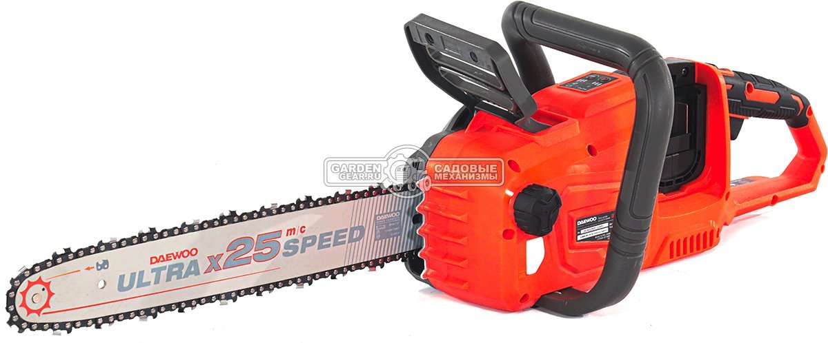 Пила аккумуляторная цепная Daewoo DACS 1642Li 16" SET с 2xАКБ 5 А/ч и ЗУ (PRC, BL 2х21В, натяжение цепи без инструмента, 3/8"-1.1-57E, 4.65 кг)