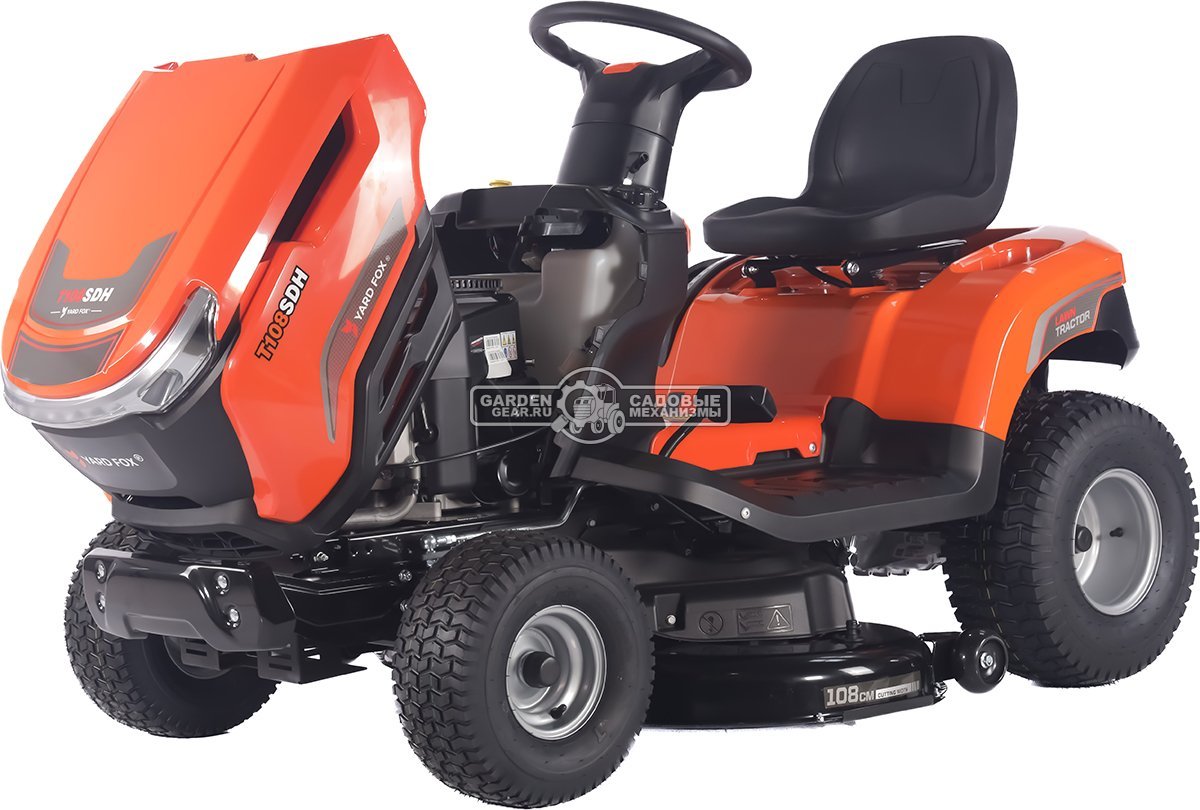 Садовый трактор Yard Fox Optima T 108 SDH (PRC, Loncin V-Twin 586 куб.см., гидростатика, боковой выброс, ширина кошения 108 см, 200 кг)