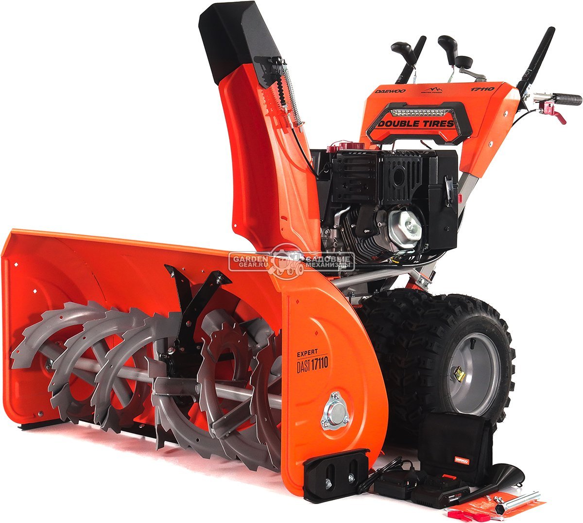 Снегоуборщик Daewoo DAST 17110 (LCT) (PRC, 108 см., Daewoo WXE 450, 450 куб.см., запуск от аккумулятора, фара, скорости 5/2, 4 колеса, 150 кг.)