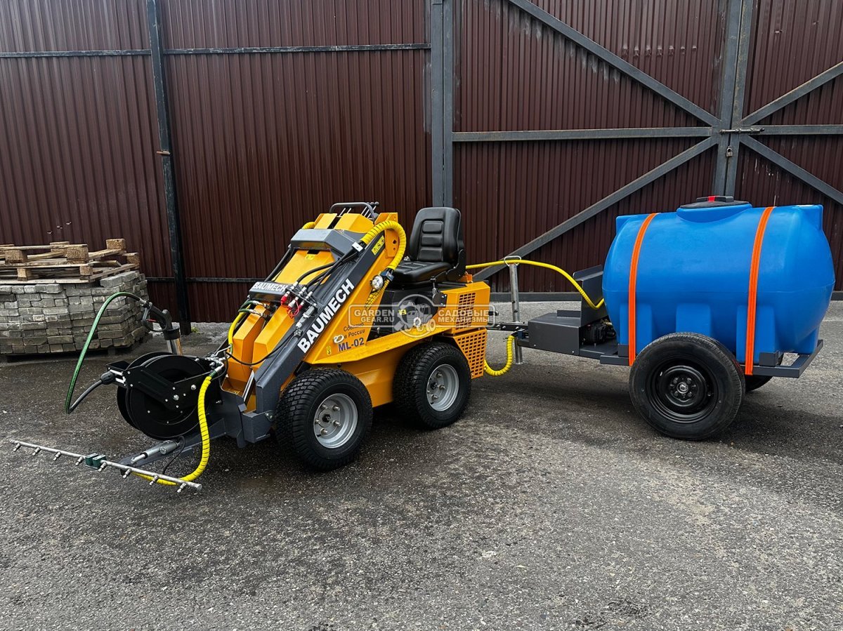 Мойка высокого давления Baumech 120 см., 7 форсунок, выносной пистолет 15 м., давление 200 бар, макс. поток 16 л., объём бака 500 л., 204 кг.